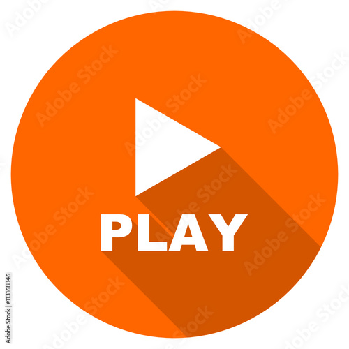 Flat design orange round play vector icon Free Download Flat design orange round play vector icon - GFXLoad