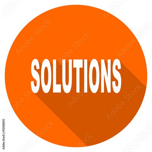 Orange flat design vector solutions icon