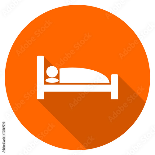 Orange flat design vector sleep icon