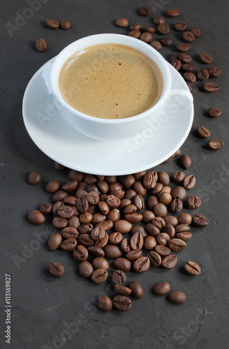 ?up of espresso and coffee beans © viktoriya89