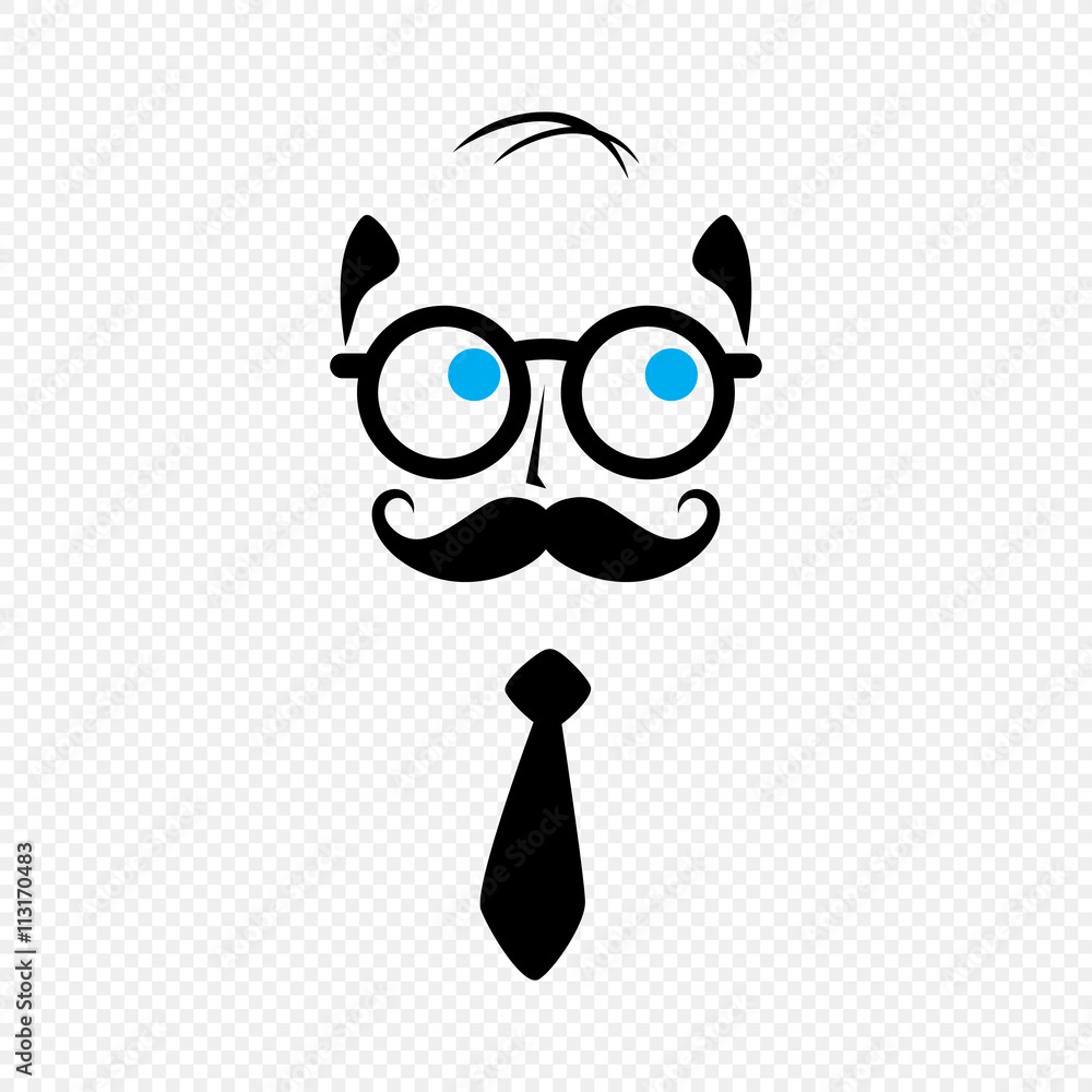geek nerd guy with mustache