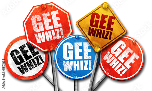 gee whiz, 3D rendering, street signs