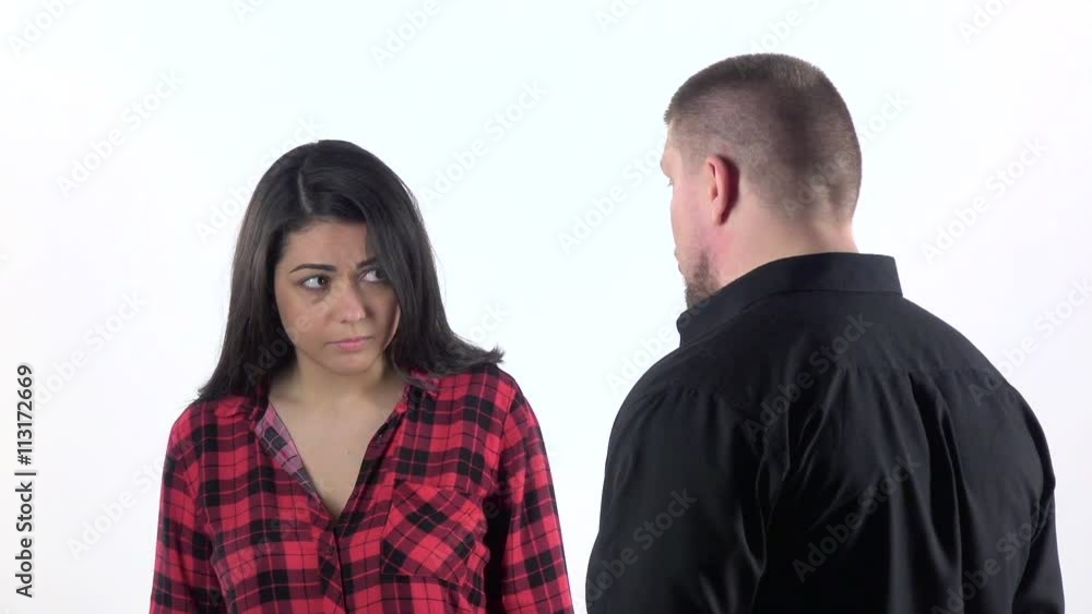 Angry man screaming and threatening to hit woman. Close up. Slow motion Angry man screaming and threatening to hit woman. Close up. Slow motion