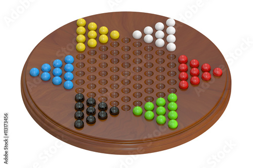 chinese checkers, 3D rendering photo