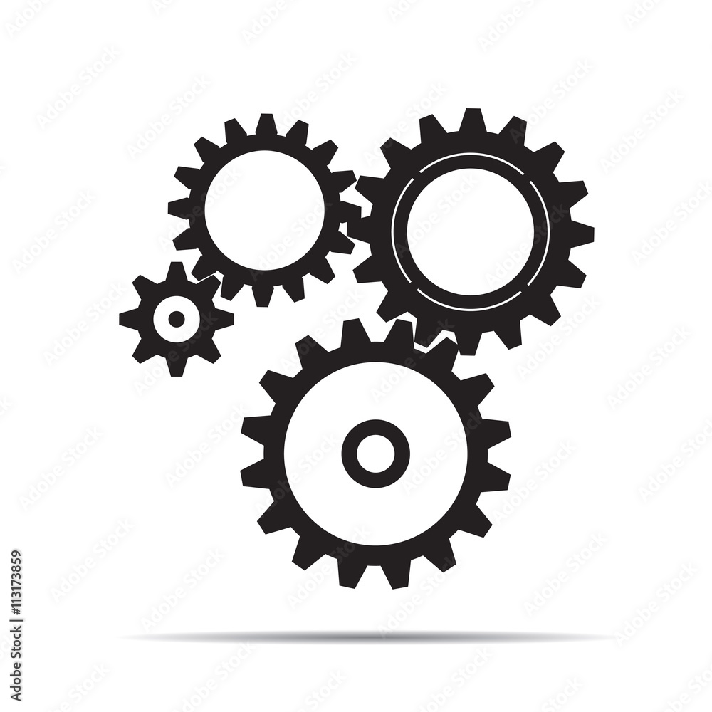 Black illustration of sprockets. Vector Illustration