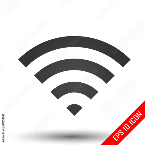 WIFI icon. Wifi sign. Simple flat logo of wifi sign on white background. Vector illustration.
