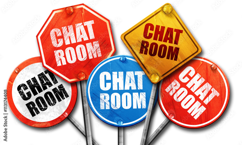 chatroom, 3D rendering, street signs chatroom, 3D rendering, street signs