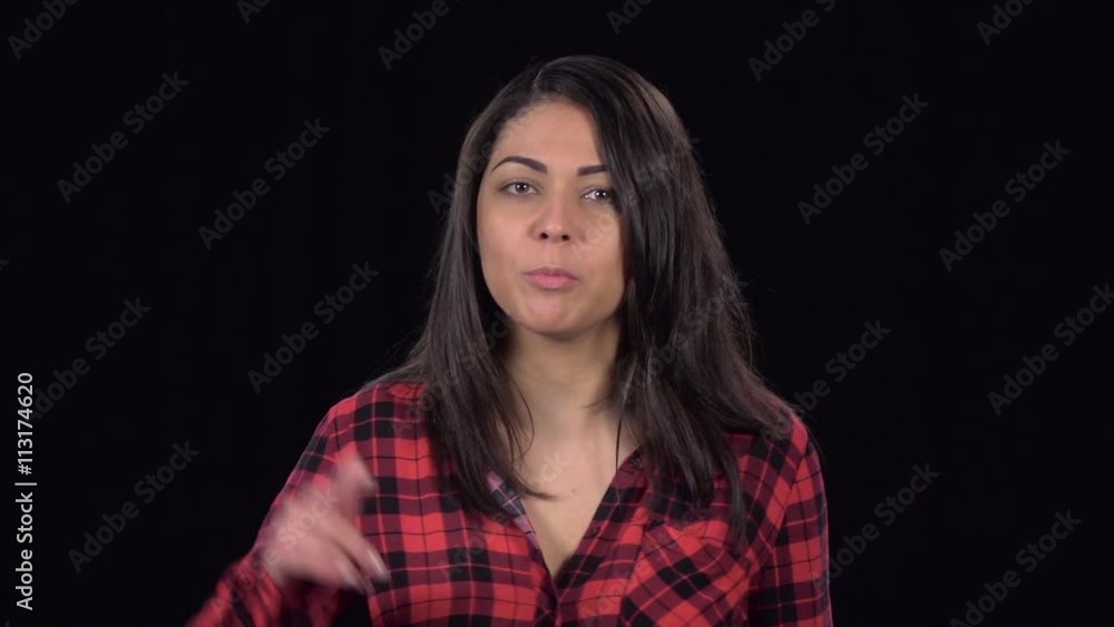 Outraged woman shouts and something to prove. Slow motion. Close up Outraged woman shouts and something to prove. Slow motion. Close up