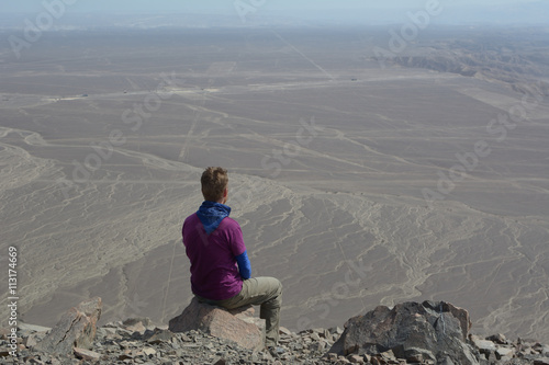 Photos Person and landscape of nazca lines