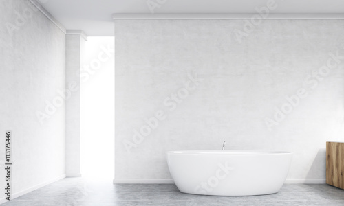 Concrete bathroom interior