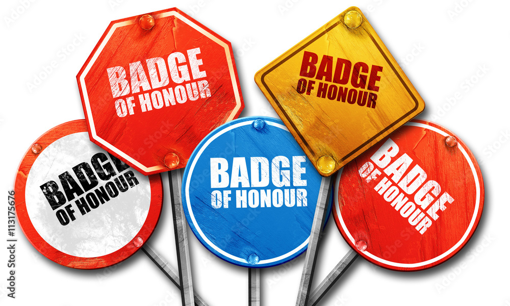 badge of honour, 3D rendering, street signs Stock Illustration Adobe Stock