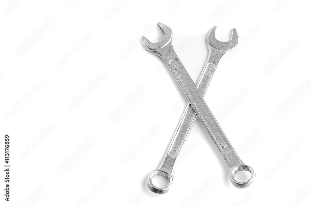 Two wrench isolated on white background Two wrench isolated on white background