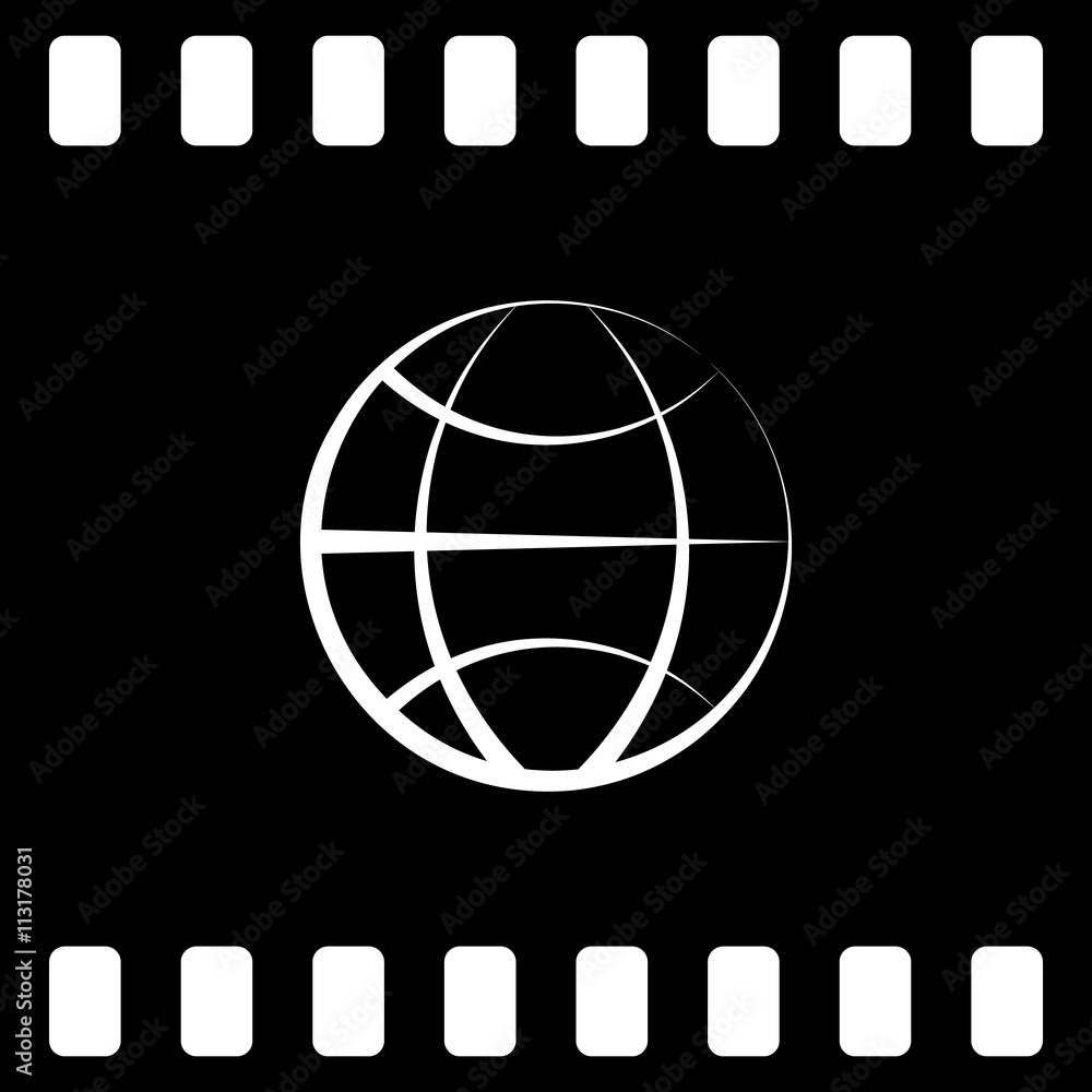 Flat paper cut style icon of globe Flat paper cut style icon of globe