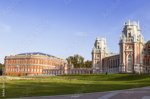 The grand palace of queen Catherine the Great in Tsaritsyno, Moscow, Russia. photo