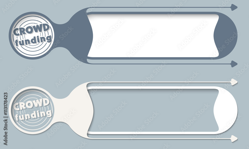 Two vector buttons for your text and icon with the words crowd f Two vector buttons for your text and icon with the words crowd f