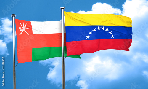 Free Download Oman flag with Venezuela flag, 3D rendering - GFXLoad
