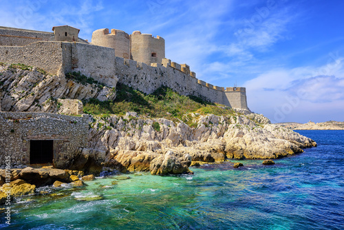 Chateau d'If castle on an island in Marseilles, France photo