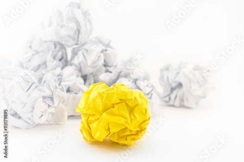 Crumpled paper sheets