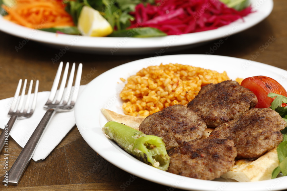 grilled meat and salad grilled meat and salad