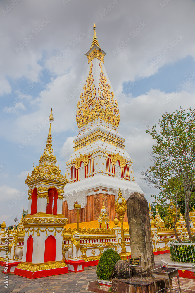 Naklejka premium Wat Phra That Phanom is the sacred area in the south of Nakhon Phanom province, northeastern Thailand.