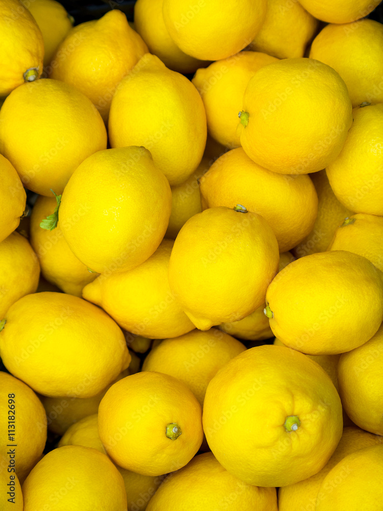 Bright yellow lemons