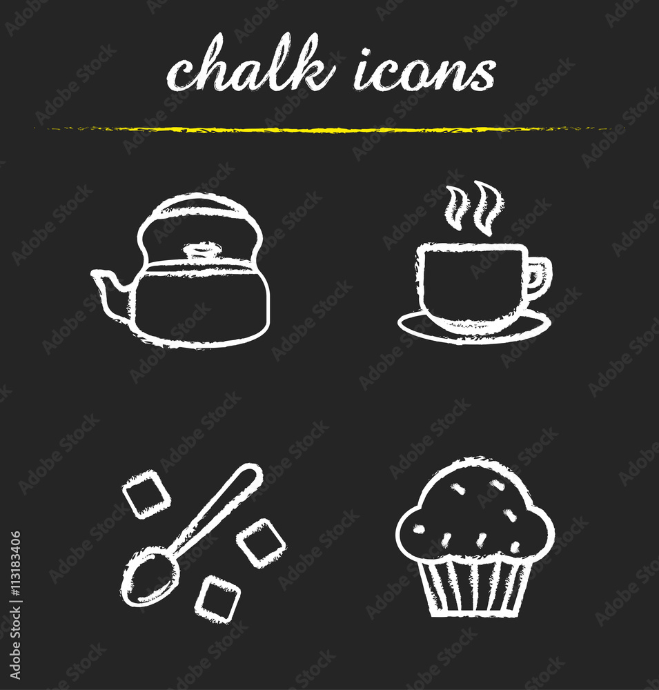 Tea and coffee icons set Tea and coffee icons set