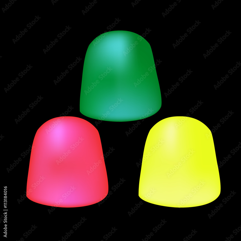 fruit jelly candies isolated on black background fruit jelly candies isolated on black background