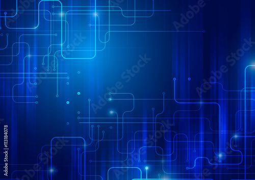 Abstract Technology Blue Background