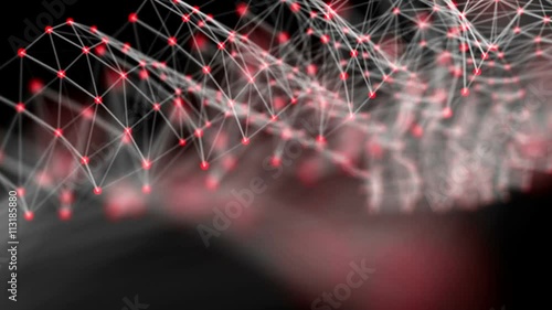Animated abstract motion background with net structure