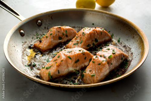 Butter seared salmon