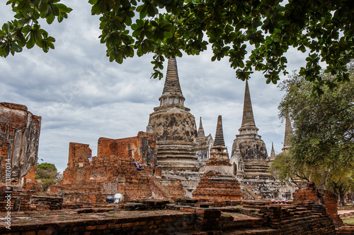 Wat Sri Sanphet landmark cultural organization UNESCO, which was registered as a World Heritage Ayutthaya, Thailand.