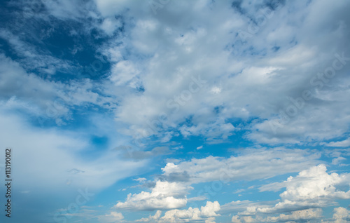 image of sky with white clouds on day time for background usage