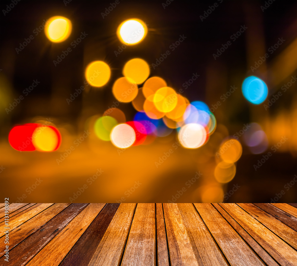image of blur street bokeh with lights in night time. image of blur street bokeh with lights in night time.