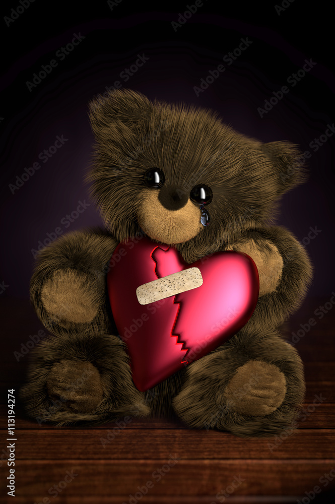 Teddy bear with broken heart new arrivals