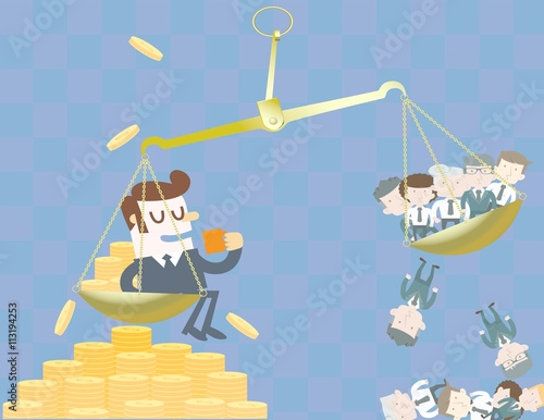 income inequality, social disparity, the wealthy minority and the 99 per cent