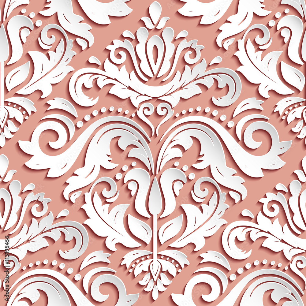 Seamless Vector Oriental Pattern With 3D Elements Seamless Vector Oriental Pattern With 3D Elements
