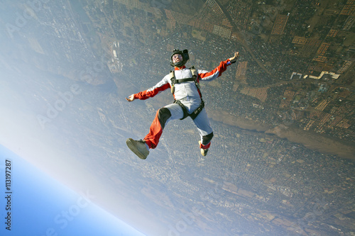 Man skydiving photo