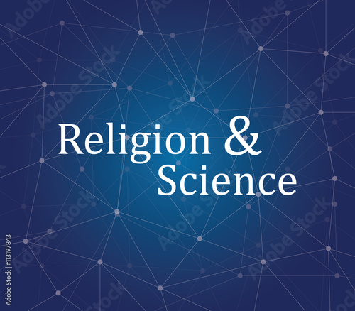 religion science on people faith text on the galaxy vector graphic