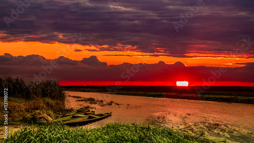 Podlasie-zachód słońca nad rzeką Narew