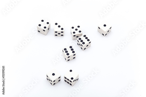 Dice on the white background, Dice isolation