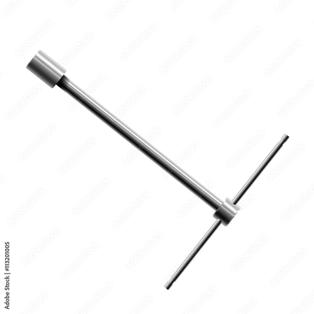 Socket wrench. Vector illustration of realistic socket wrench on Socket wrench. Vector illustration of realistic socket wrench on