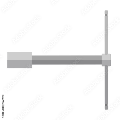 Socket wrench. Vector illustration of flat socket wrench on a wh
