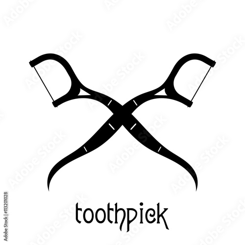 Silhouette of a toothpick on a white background. Dental Hygiene