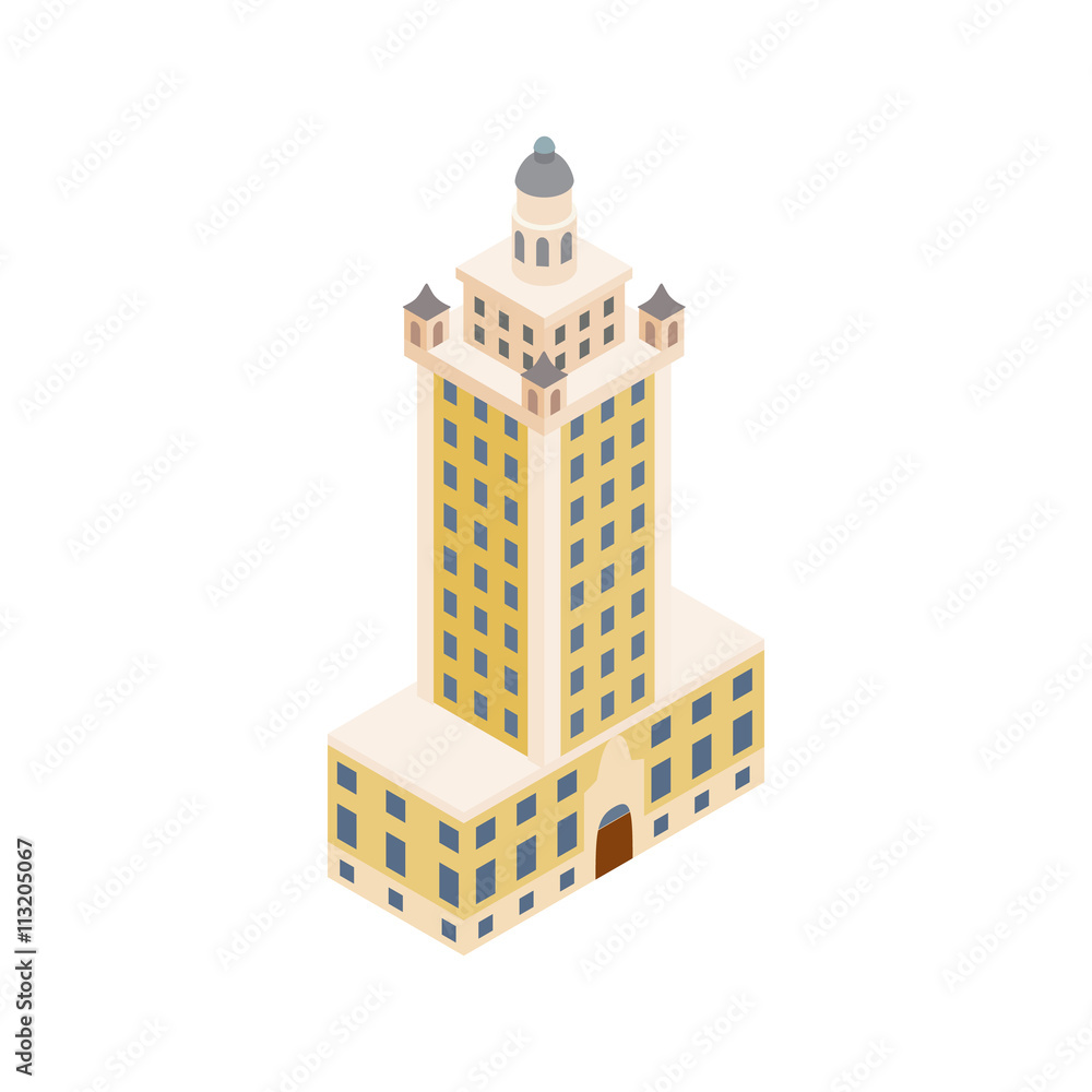 Fototapeta premium Freedom tower in Miami icon, isometric 3d style