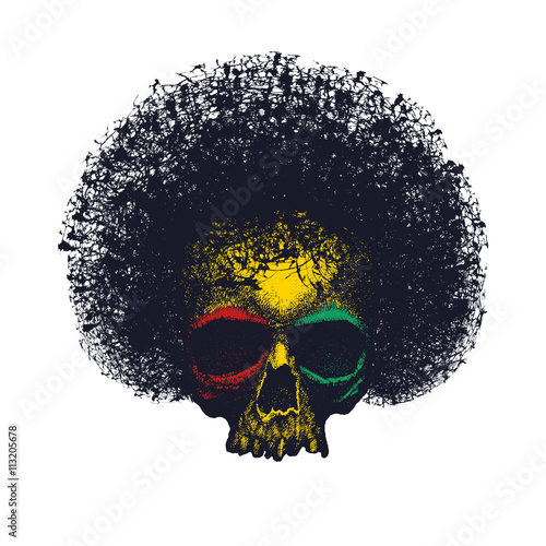 Skull reggae graphic design.