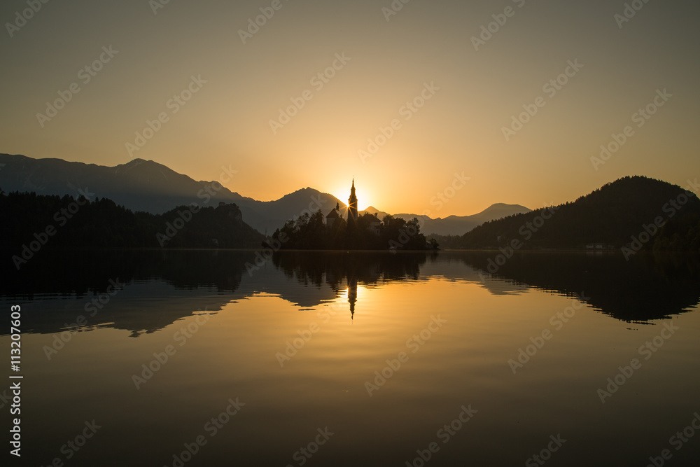 Bled Lake at Sunrise