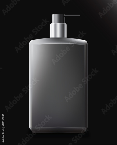 Realistic black bottle cosmetic for cream