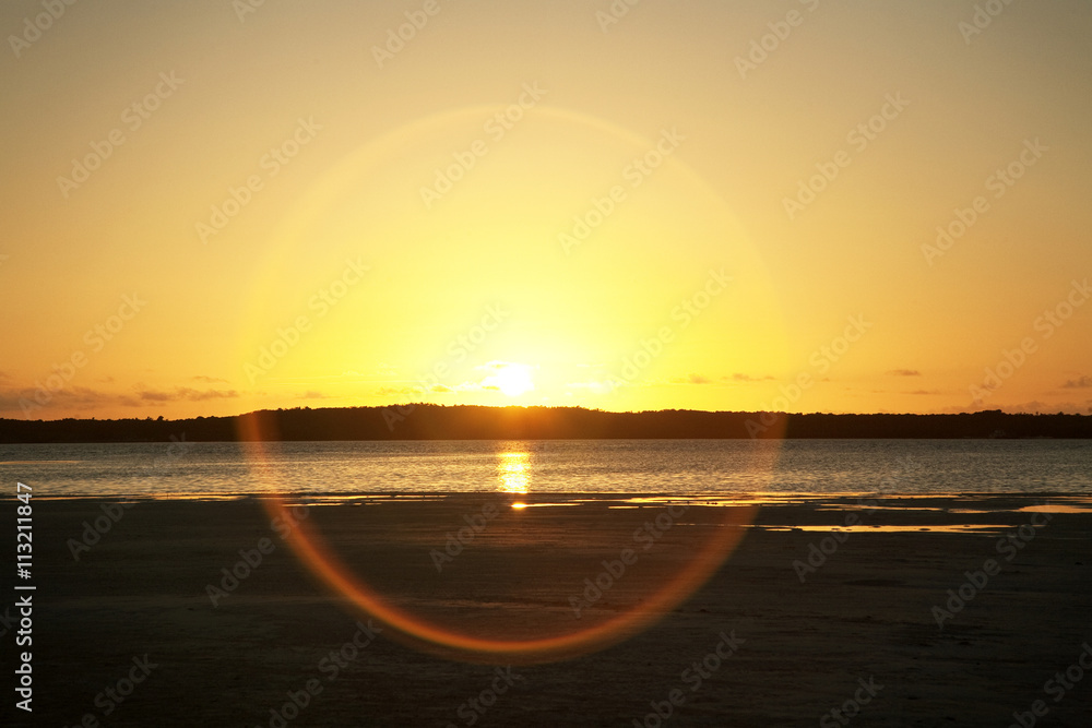 Scenic view of sea during sunset Scenic view of sea during sunset