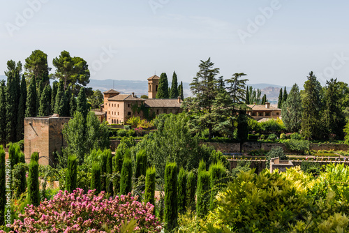 Alhambra de Granada  setting  Granada City  Andalusia  Spain.