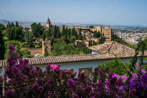 Alhambra de Granada, setting, Granada City, Andalusia, Spain.